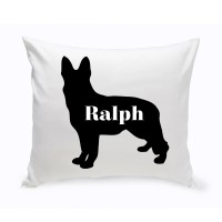 JDS Personalized Gifts Personalized German Shepherd Silhouette Throw Pillow JMSI2465